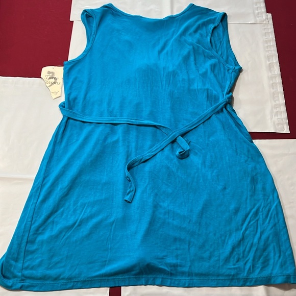 MATERNITY shirts LOT NEW blue gray high waist stretch V-neck flower tie back MED - Picture 13 of 13